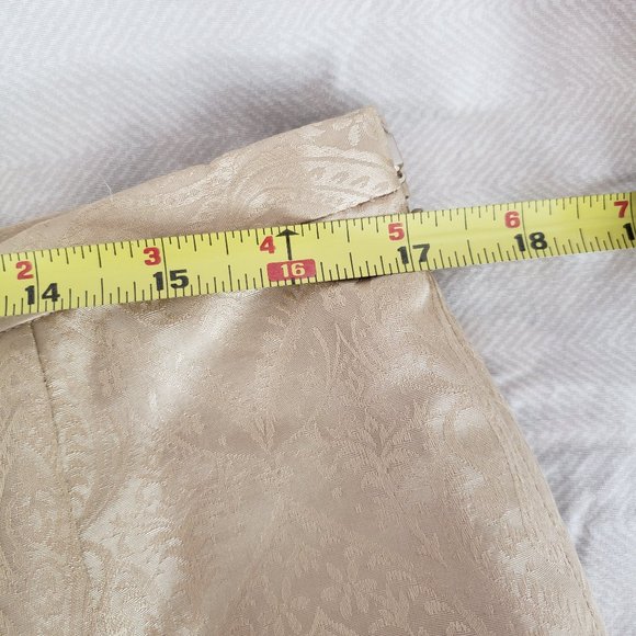 Talbots Light Golden Tan Embroidered Silk Dress Pants - Picture 7 of 9